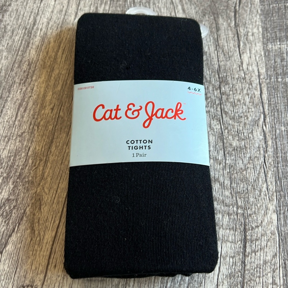 Cat & Jack Cotton Tights Girls School Essential NWT Size 4-6X